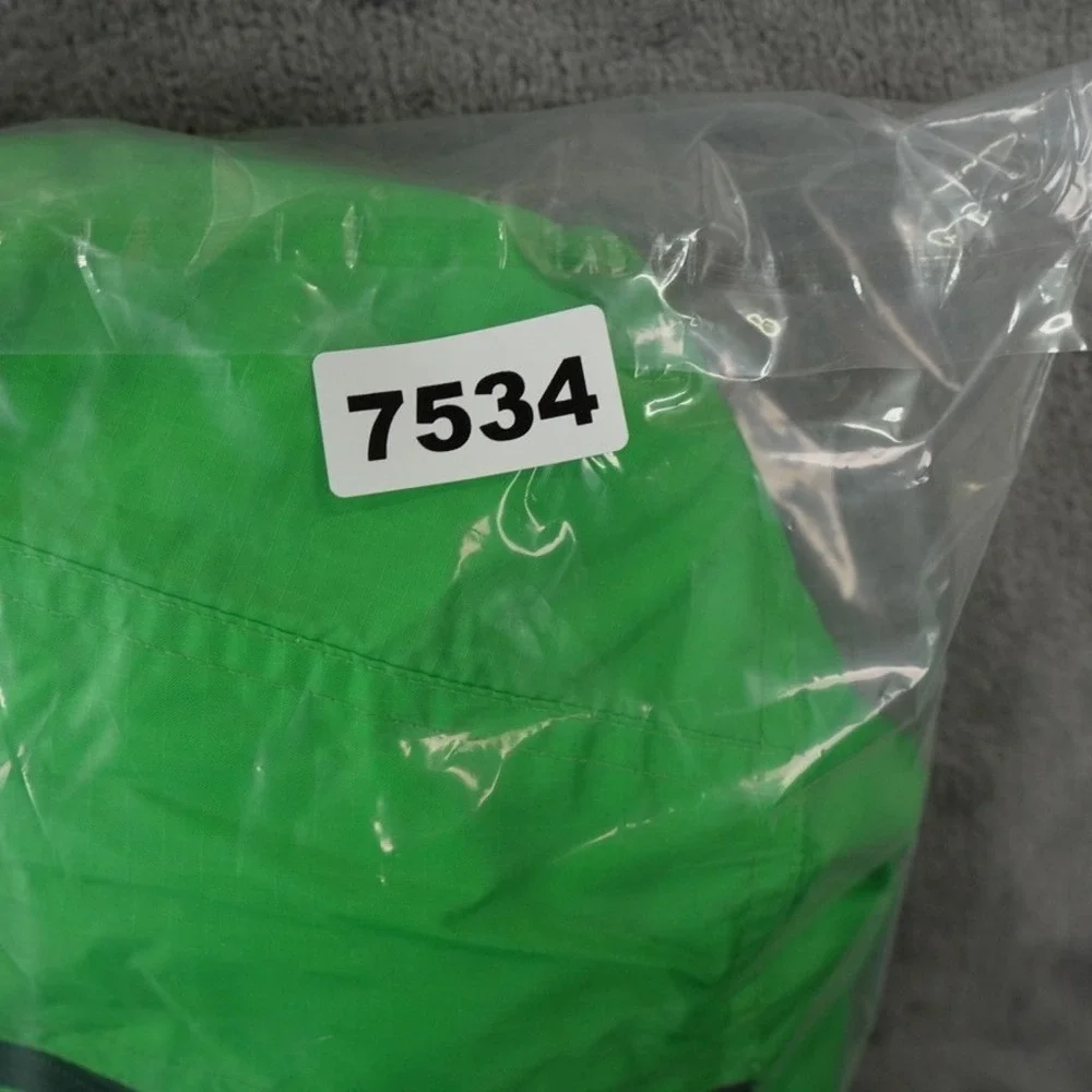 Helly Hansen Anorak Windbreaker Jacket Men L Neon Green Hooded Half‎ Zip Ripstop